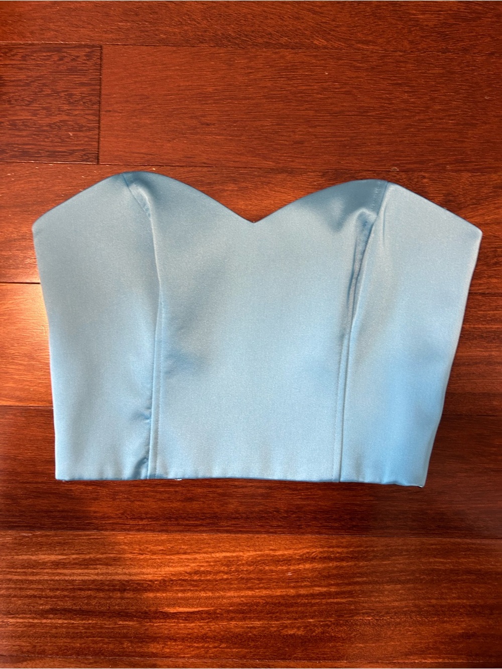 PRIMARK Strapless Sweetheart Crop Top in Light Blue